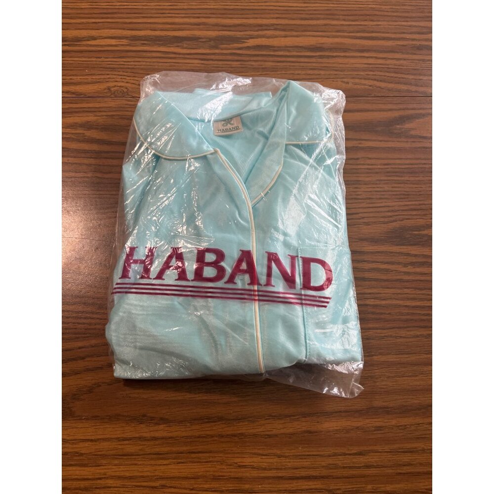 Haband new old stock vintage blue green long sleeved pajamas size Small NWT